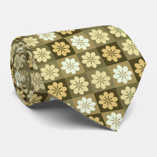 Retro-geometrisches Blumenmuster-Halstuch Krawatte