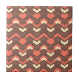 Retro-geometrisches Chevron-Muster Mitte des 20. J Fliese