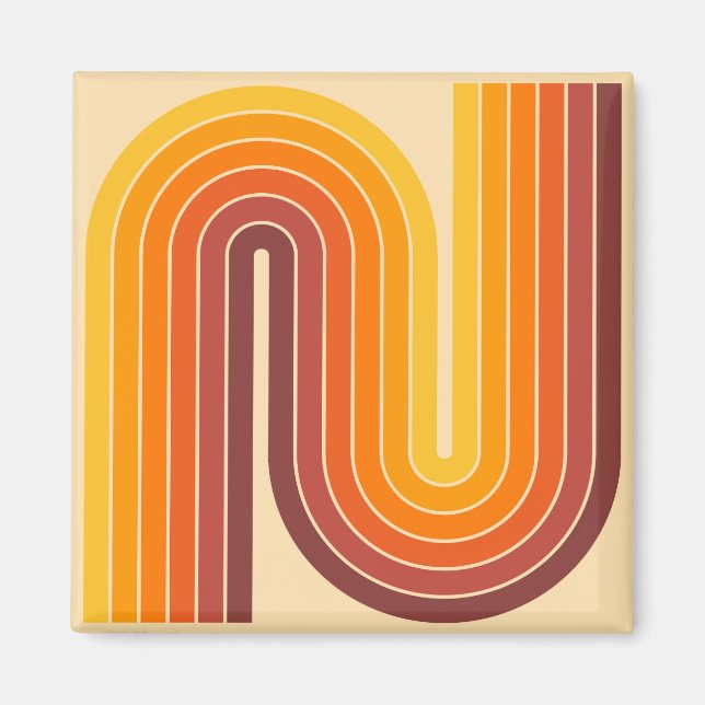 Retro-geometrisches Doppelbogen-Design Magnet (Vorne)