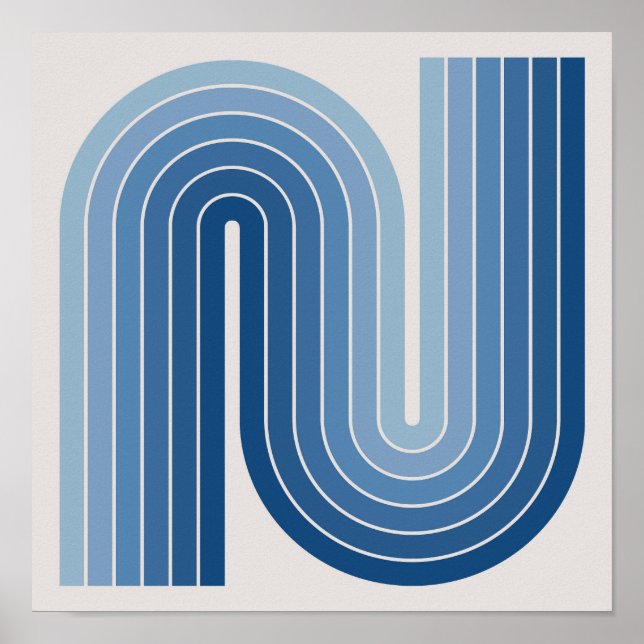 Retro-geometrisches Doppelbogen-Design-Poster Poster (Vorne)