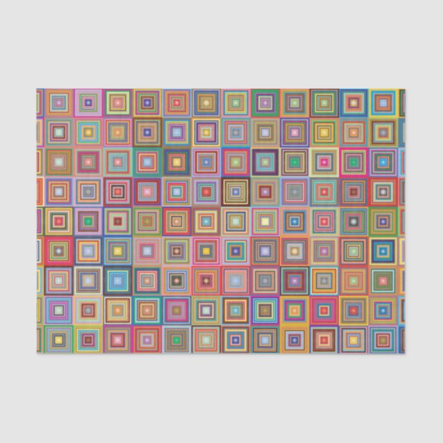 Retro geometrisches Fliesen-Muster Seidenpapier (Vorderseite)