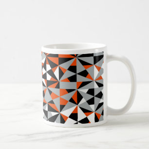 Retro geometrisches funky Orange Grau Schwarz Must Kaffeetasse
