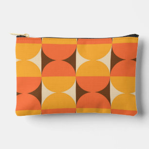 Retro-geometrisches Halbquadrat- und Kreis-Muster Zubehörtasche