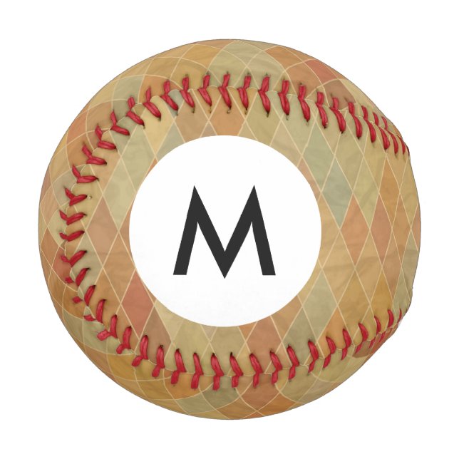 Retro-geometrisches Monogramm-Muster 2 Baseball (Vorderseite Links)