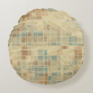 Retro geometrisches Muster 2 Rundes Kissen