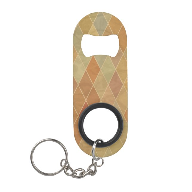 Retro geometrisches Muster 2 Schlüsselbund Flaschenöffner (Vorderseite)