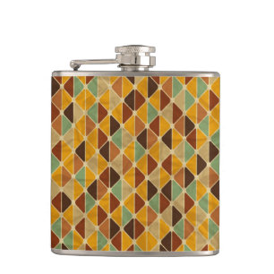 Retro geometrisches Muster 3 Flachmann