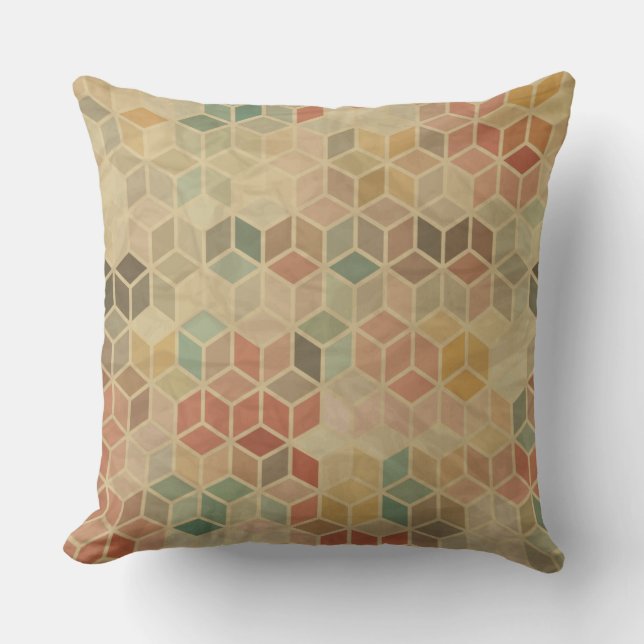 Retro geometrisches Muster 5 Kissen (Vorderseite)