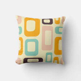 Retro-geometrisches Muster auf hellbeigem Hintergr Kissen
