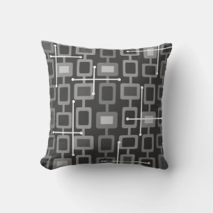 Retro Geometrisches Muster Gray der 50er Jahre Kissen