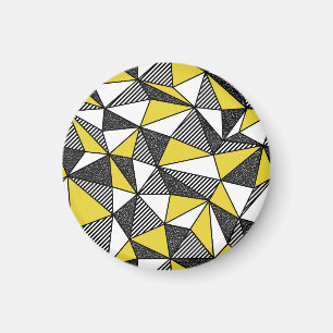 Retro-geometrisches Muster mit geringer Pollänge Magnet