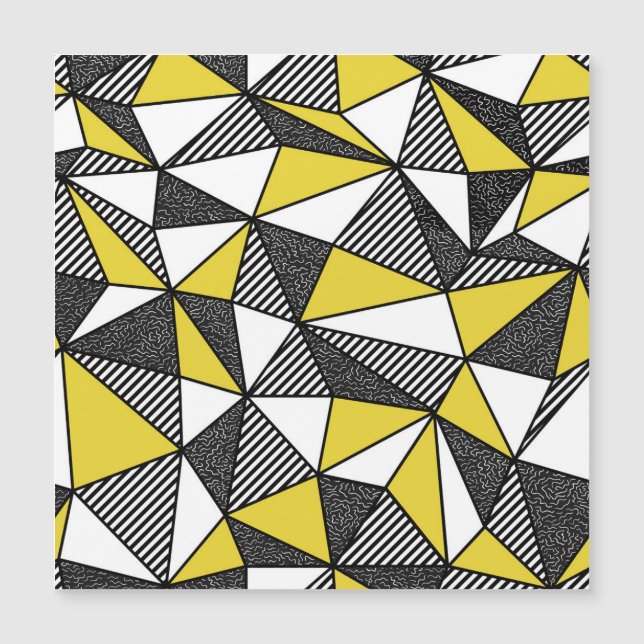 Retro-geometrisches Muster mit geringer Pollänge Magnetkarte (Vorderseite)