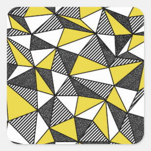 Retro-geometrisches Muster mit geringer Pollänge Quadratischer Aufkleber