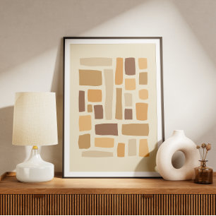 Retro-geometrisches Muster mit Rechtecken Poster