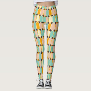 Retro geometrisches Muster mit vertikalen Ovalen Leggings