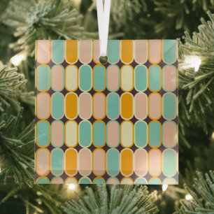 Retro geometrisches Muster mit vertikalen Ovalen Ornament Aus Glas