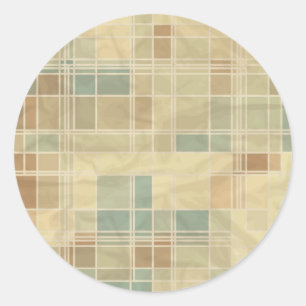 Retro geometrisches Muster Runder Aufkleber