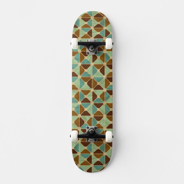 Retro geometrisches Muster Skateboard (Vorderseite)