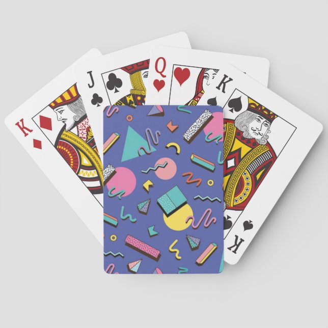Retro geometrisches Muster Spielkarten (Rückseite)