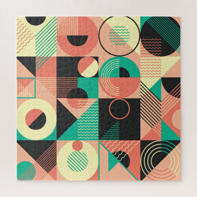 Retro-geometrisches Musterdesign Puzzle (Vertikal)