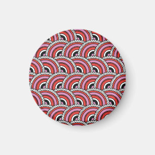Retro-geometrisches nahtloses Muster Magnet