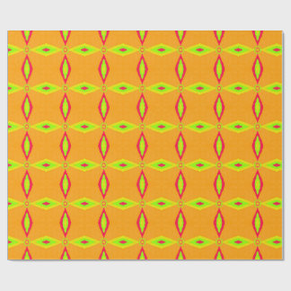 Retro-geometrisches Orangen- und Limettendiamantmu Geschenkpapier