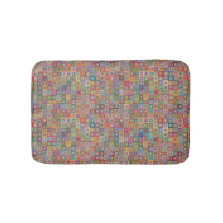 Retro-geometrisches quadratisches Fliesenmuster Badematte
