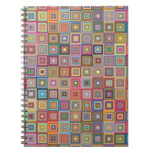 Retro-geometrisches quadratisches Fliesenmuster Notizblock