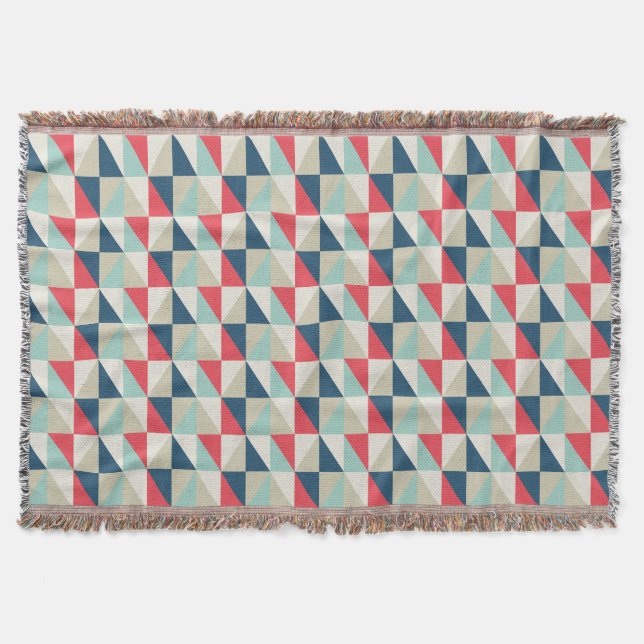 Retro geometrisches rotes und blaues decke (Vorderseite)