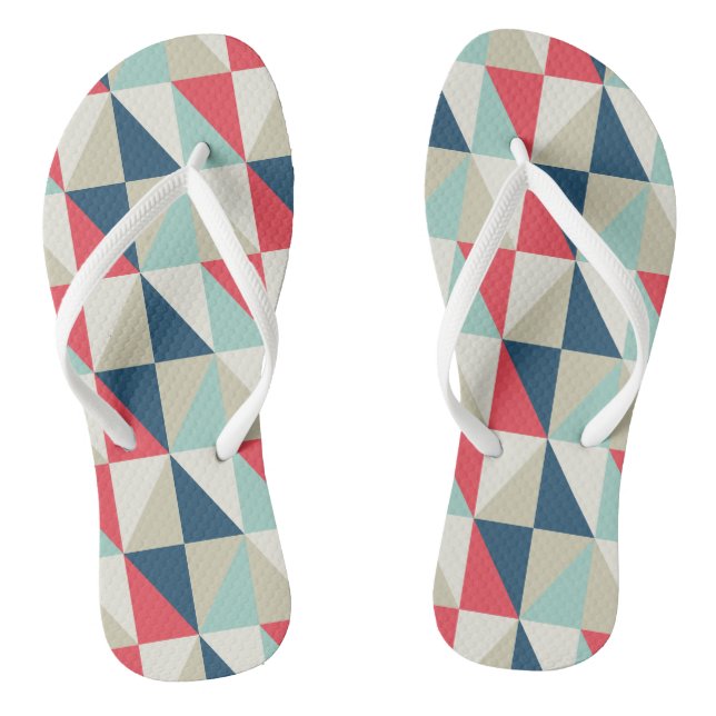 Retro geometrisches rotes und blaues flip flops (Fußbett)