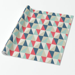 Retro geometrisches rotes und blaues geschenkpapier