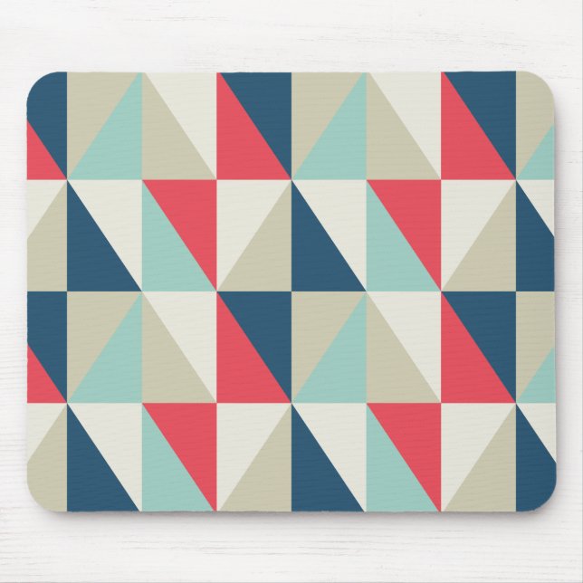Retro geometrisches rotes und blaues mousepad (Vorne)