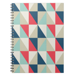 Retro geometrisches rotes und blaues notizblock