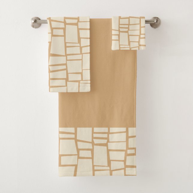 Retro geometrisches Set des Handtuchs (Insitu)