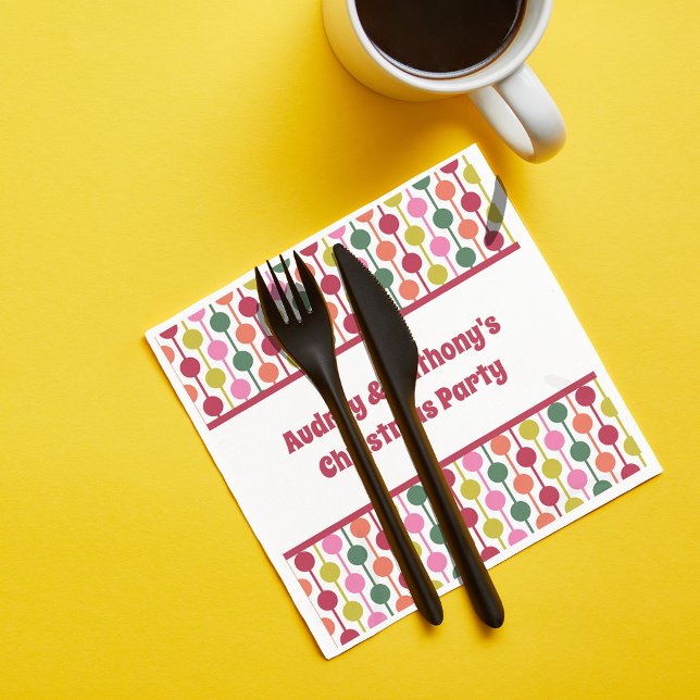 Retro Geometrtic Muster Custom Message Christmas Serviette (Von Creator hochgeladen)