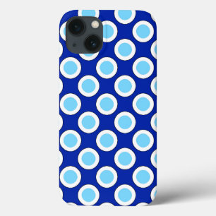Retro gepunktete Kreise, kobaltblau und weiß Case-Mate iPhone Hülle
