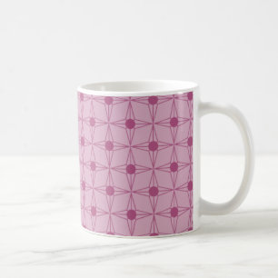 Retro gepunktete Star-Tasse, rosa Kaffeetasse