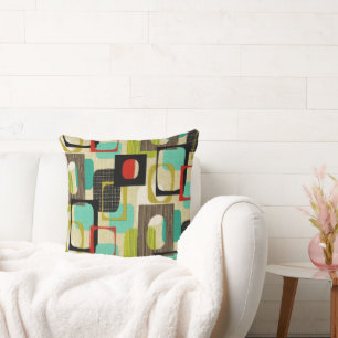 Retro Gerahmt Tan Kissen