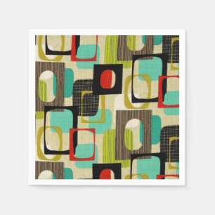 Retro Gerahmt Tan Serviette