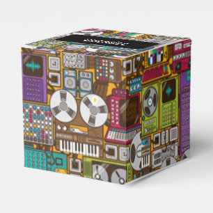 Retro Gerät-Tonstudio-Würfel-Bevorzugungs-Kasten Geschenkschachtel