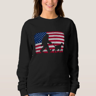 Retro German Drahthaar Pointer 4. Juli US Ame Sweatshirt