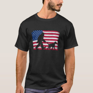 Retro German Drahthaar Pointer 4. Juli US Ame T-Shirt