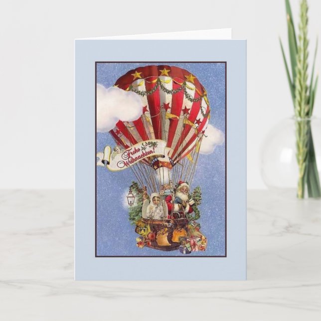 Retro German Frohe Weihnachten Christmas Card (Vorderseite)