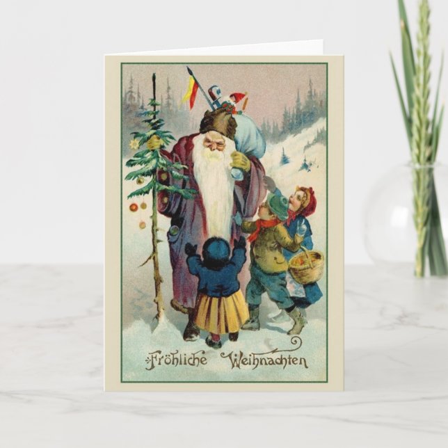 Retro German Fröhliche Weihnachten (Vorderseite)