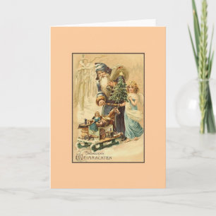 Retro German Fröhliche Weihnachten Weihnachten Car