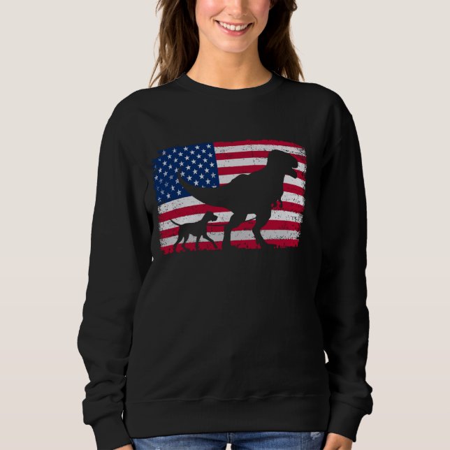 Retro German Kurzhaarige Pointer 4. Juli Ameri Sweatshirt (Vorderseite)