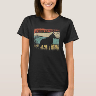 Retro German Shepherd Dog Breed Silhouette Deutsch T-Shirt
