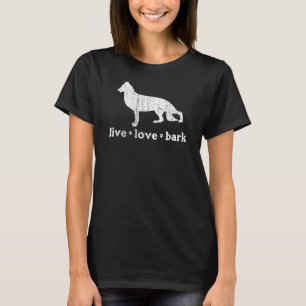 Retro German Shepherd Live Liebe Bark T-Shirt