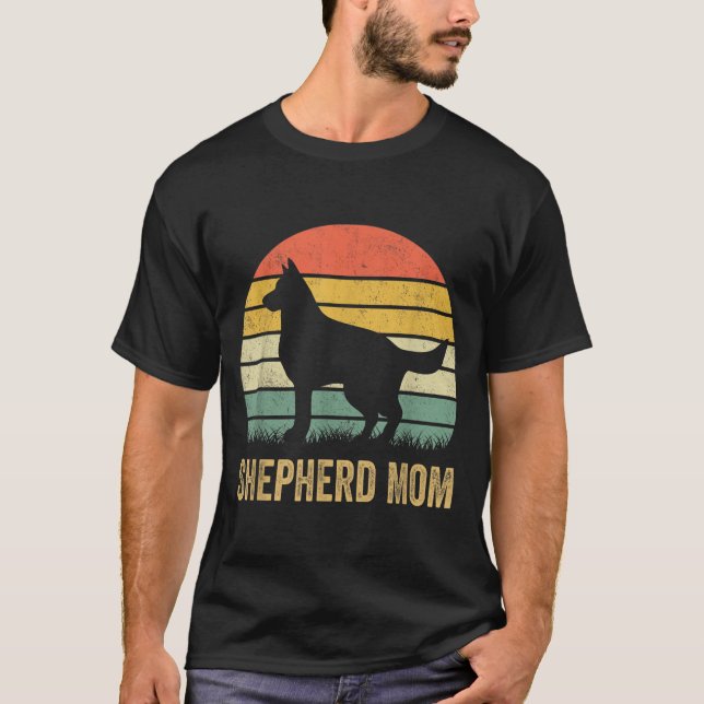 Retro German Shepherd Mama Gift Dog Mutter Pet She T-Shirt (Vorderseite)