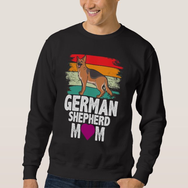 Retro German Shepherd Mama Hund Mutter Haustiere M Sweatshirt (Vorderseite)